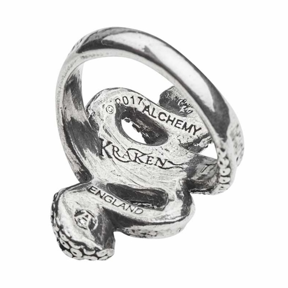Alchemy Gothic Kraken Octopus Tentacles Fine English Pewter Ring 4 Sizes NWT - Picture 4 of 11
